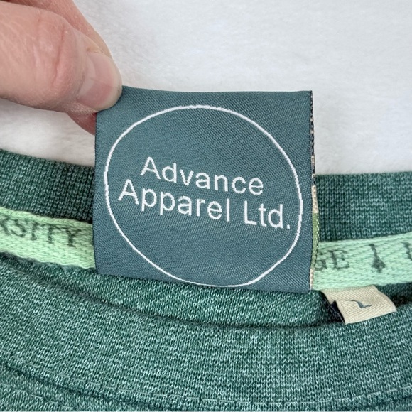 University of Cambridge Crewneck Sweatshirt Green Embroidered Crest Logo Sz L - Picture 8 of 15